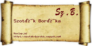 Szoták Boróka névjegykártya